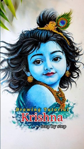 Lord Krishna Drawing ❤️ | Easy Krishna Drawing Step by Step #shorts #ytshorts #krishnadrawing
