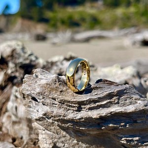 YELLOW GOLD Tungsten Ring, Yellow Gold Tungsten , 6MM Polished, Tungsten Wedding Band, Mens Women Ring, Untiyringdesigns, Free Engraving - Etsy