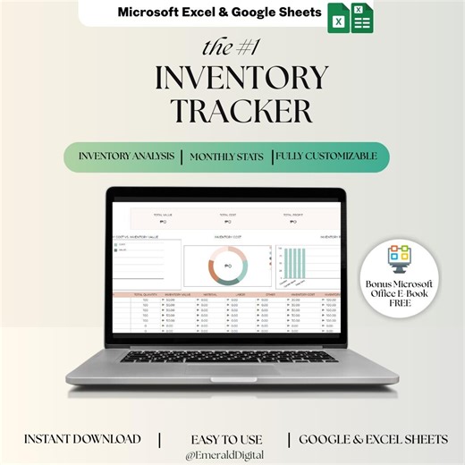 Inventory Tracker Excel Spreadsheet | Stock Management & Inventory Analysis | Google Sheets - Etsy