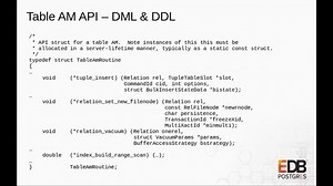 Pluggable Table Storage in PostgreSQL