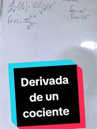 Derivada Aprenderas a resolver una derivada de un cociente #matematica #derivadas