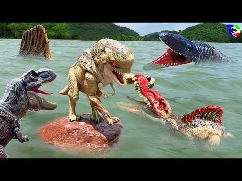 D-REX Rampage | T-REX & SPINO Vs INDOMINUS Vs MOSASAURUS | Jurassic World | Dinosaurs Toy Movie