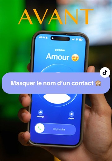 Masquer le nom d’un contact 🙈 #iphonetips #iphonetricks #tutorial | iphone tricks