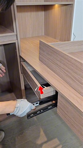 Hidden Drawer Installation | Cabinet Finishing Process #interiordesign