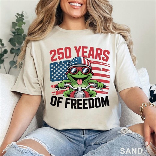 250 Years of Freedom Frog Shirt, Funny Patriotic Biker Shirt, 4th of July Frog Shirt, USA Freedom Motorcycle Shirt 375002 - Etsy
