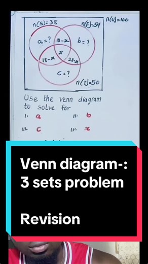 Three sets problem #math #trending #mathgenius #OvercomingMathFear