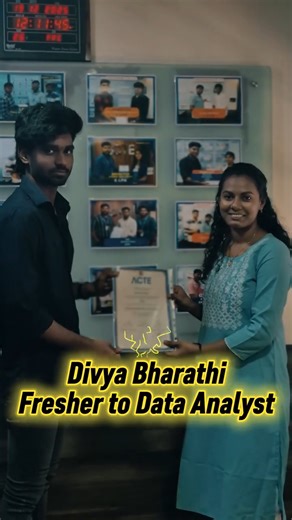ACTE Technologies (Coimbatore) | Training & Placement on Instagram: "🎉 Cheers to Success, Divya Bharathi! 🎉 A proud milestone for ACTE Technologies as Divya Bharathi steps confidently into the world of Data Analytics! 🚀 From mastering Python, SQL, Power BI, and Data Visualization to applying real-world skills, her journey reflects dedication, hands-on learning, and expert guidance turning dreams into reality. 📊💡 Divya’s achievement is proof that consistent effort + practical knowledge = car