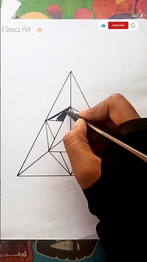 3d triangle shape || 3d triangle drawing || #drawing #trending #shortvideo #art #3d