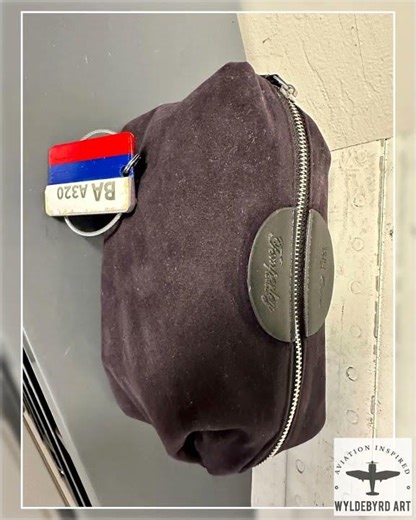 British Airways First Class amenity kit & BA A320 luggage tag