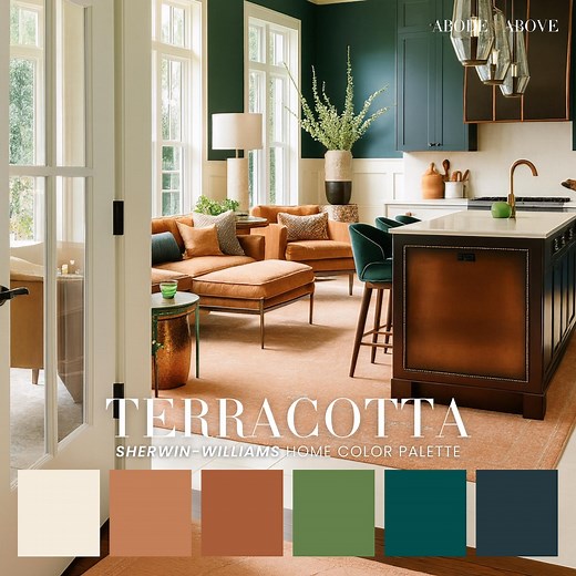 Terracotta Home Color Palette | Mediterranean Interior Paint Scheme (PDF) - Etsy