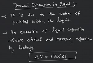 What is thermal expansion in liquids and its formula and some e... | Filo