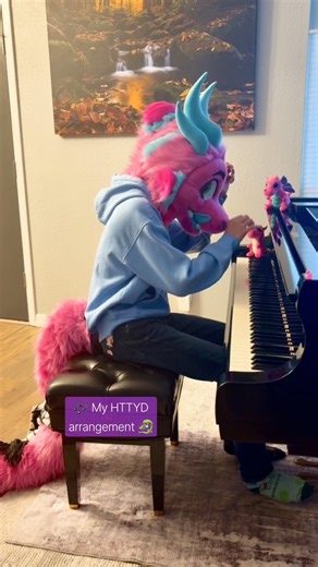 How to Train your Dragon in fursuit 🩷 #piano #furry #music #httyd