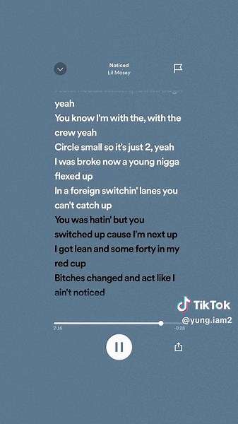 #noticed by #lilmosey { #lilmoseynoticed #lyrics #spotify #music #spedup #spedupaudios #slowed #slowedsongs #slowedandreverb #throwbacksongs #songrecommendations #virał #fyp #audio #turnthatshitup #yungiam2 #2018 #2018music #2018songs #hiphop #hiphopmusic #hiphopsongs #rap #rapmusic #rapsong #hiphoprap #hiphoprapmusic #hiphoprapsong }
