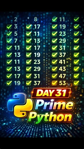 Prime Number Checker & Generator in Python – Easy Beginner Project! Day 31/100 #shorts