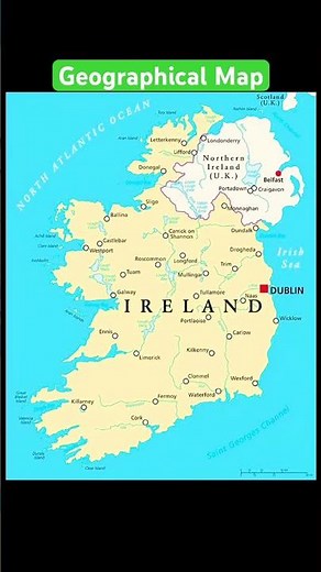 Geographical Map of Ireland #map #ireland #geopolitics