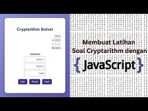 short presentation about simple cryptarithm problem generator with vanilla Javascript