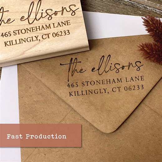 Engraved Wood Address Stamp, Personalized Return Address, Housewarming Gift - Etsy