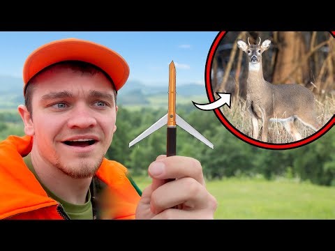 Deer Hunting with Massive Broadhead Arrow Tips!
