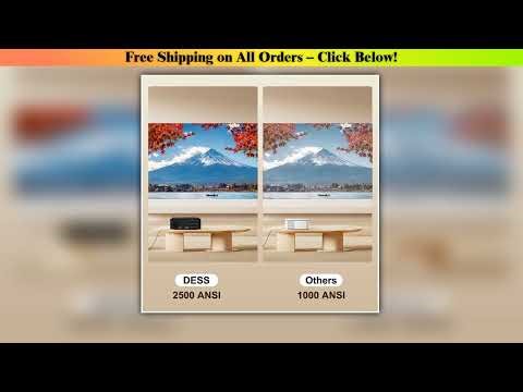 DESS 2025 New 4K HD Projector 3D Effect 2300 Lumens Android Smart TV Picture Quality HD Projector