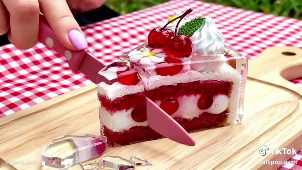 Experience the Art of Cutting a Glass Cherry Cake