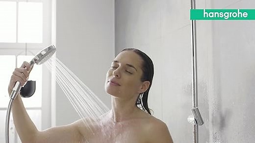 hansgrohe Croma 100 - Duschkopf, Handbrause mit 4 Strahlarten, runde Duschbrause (100 mm), Brausekopf mit Antikalk-Funktion, Chrom, 28535000