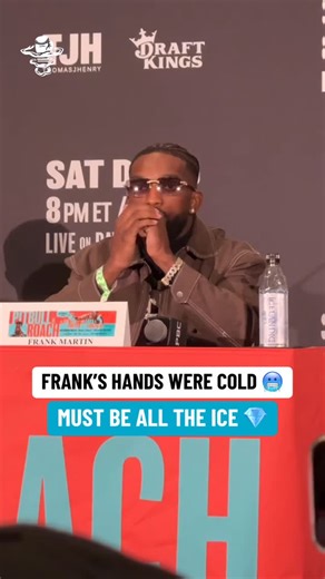 Frank Martin showed up to the press conference ICED OUT 💎 #PitbullRoach #boxing #boxingfans #drip #diamonds | All the Smoke Boxing
