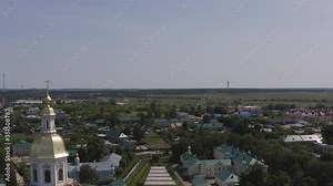 Holy Trinity-Saint Seraphim-Diveyevo Monastery in Diveevo. Aerial footage 4k