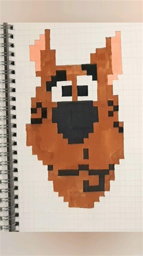Scooby Doo Pixel Art 🐶 Easy Graph Paper Drawing | Scooby Dooby Doo #Shorts
