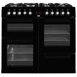 Beko KDVF100K Freestanding 100cm Double-Oven Range Cooker - Black