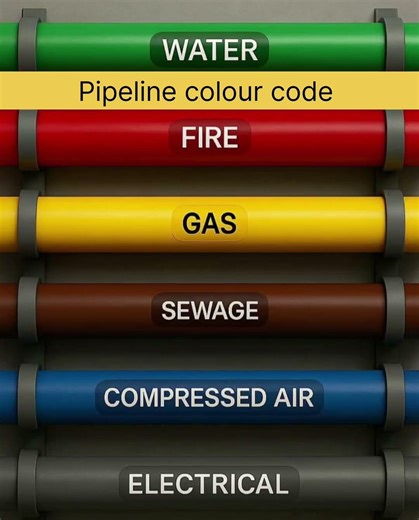 Common Pipe Color Codes #IndustrialSafety#PipeColorCode#WorkplaceSafety#MaintenanceTips#virals