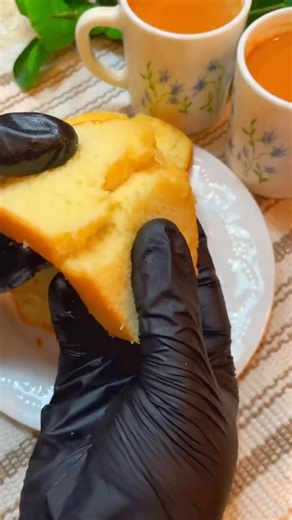 A slice of soft tea cake + a cup of chai = pure comfort 🤍☕🍰