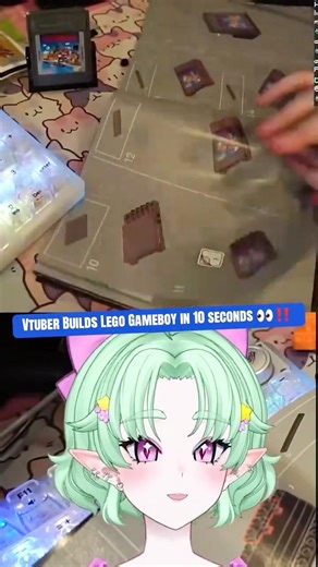 BREAKING: VTuber Builds Lego Gameboy Set in 10 SECONDS!! #vtuber #legoyoutube #memes