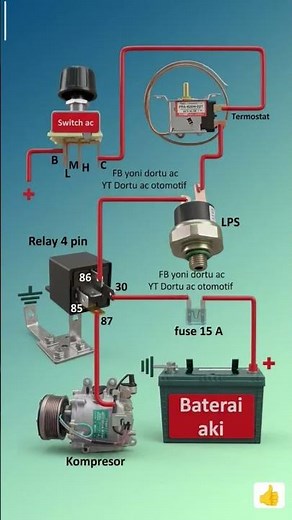 car AC thermostat installation diagram, car AC electrical system, automatic car AC compressor dia...