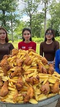Cooking yummy chicken fried KFC and French fries KFC recipe