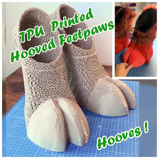 TPU 3D Printed Hooved Fursuit Feetpaws Base (goat, Deer, Horse...)- Digitigrade - Etsy Canada
