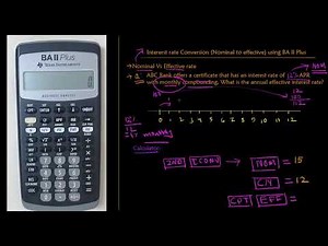 Texas Instruments BA 2 Plus Financial Calculator tutorial: Nominal to Effective interest rate