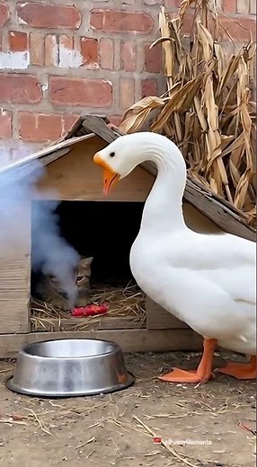 Goose Pranks Cat with Firecracker! 😹🦢🔥 | Startled Pets Caught on Camera 😳💨