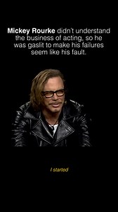 Mickey Rourke on his perceived failure in Hollywood was that he just wanted to act, but was met with the business side of it that apparently, ruined him. This interview is from 2008 on Charlie Rose. #MickeyRourke #Hollywood #HollywoodActor #filmactor #filmmaking | Occupy Cinema