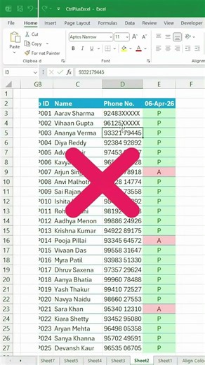 Mask Phone Numbers in Excel in 5 Sec! 😱