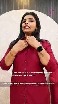 Yeame Soft Silk Solid Color Slitted Co ord Set Code 11817