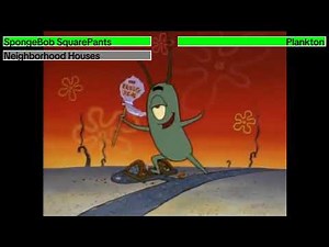 SpongeBob SquarePants Giant Plankton Scene With Healthbars