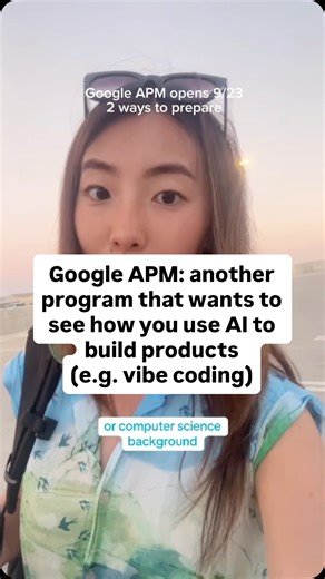 sophia 💠 product manager diary on Instagram: "“resume tips”🔗 2 ways to prep for Google full-time APM (applications open 9/23): 1. Use this resume template to quantify your experience as a Teaching Assistant 2. Use vibe coding tools to build a product without writing any code. This is especially important if you’ve never used AI tools or concepts in your projects before. In my substack post, I’ve shared many examples of projects/websites/tools I’ve made without writing any code. I also give pro