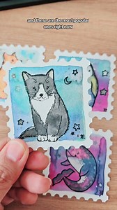 1.9K views · 107 reactions | I added 4 designs to my waterproof and dishwasher safe sticker list! I chose the most popular watercolor animal stamps for now. This includes my starry penguin, tuxedo cat, narwhale, and fox. I may discontinue some of the less popular ones. What animal should I paint next? #stickers #watercolorart #animals #stationery #stickercollection | Jem and Cozy | Facebook