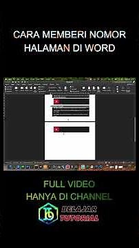 CARA MEMBERI NOMOR HALAMAN DI WORD
