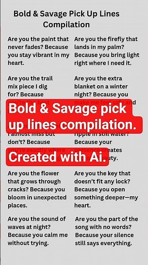 Bold & Savage pick up lines compilation. #shorts.