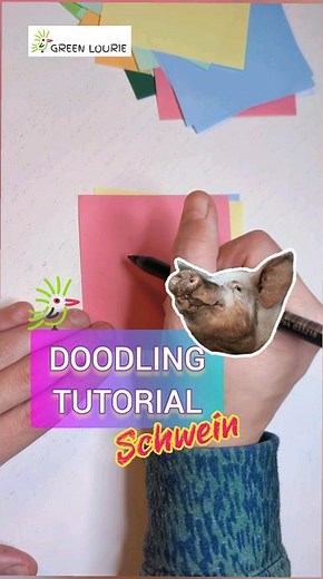 🐷 EASY TUTORIAL 🐖 Schwein 🐽 zum Tiere Zeichnen lernen, Doodles malen, Ideen einfach & schnell!