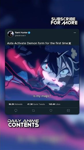 Asta Activate Demon form for the first time ☠️ #blackclover #asta #anime #animeshorts