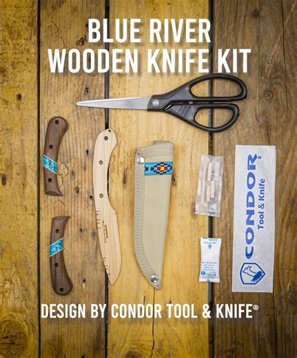 1.9K views · 29 reactions | Kids or beginners will love this set.​ Blue River Wooden Knife Kit​ Design by Condor Tool & Knife® | Condor Tool & Knife Inc. | Facebook