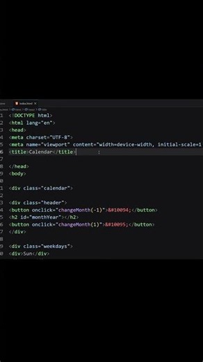 Build a Calendar Using HTML, CSS & JavaScript