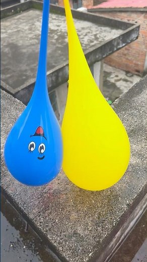 Experiment: Will a water balloon explode if it rolls down from a tall building? 💥🎈 #balloon